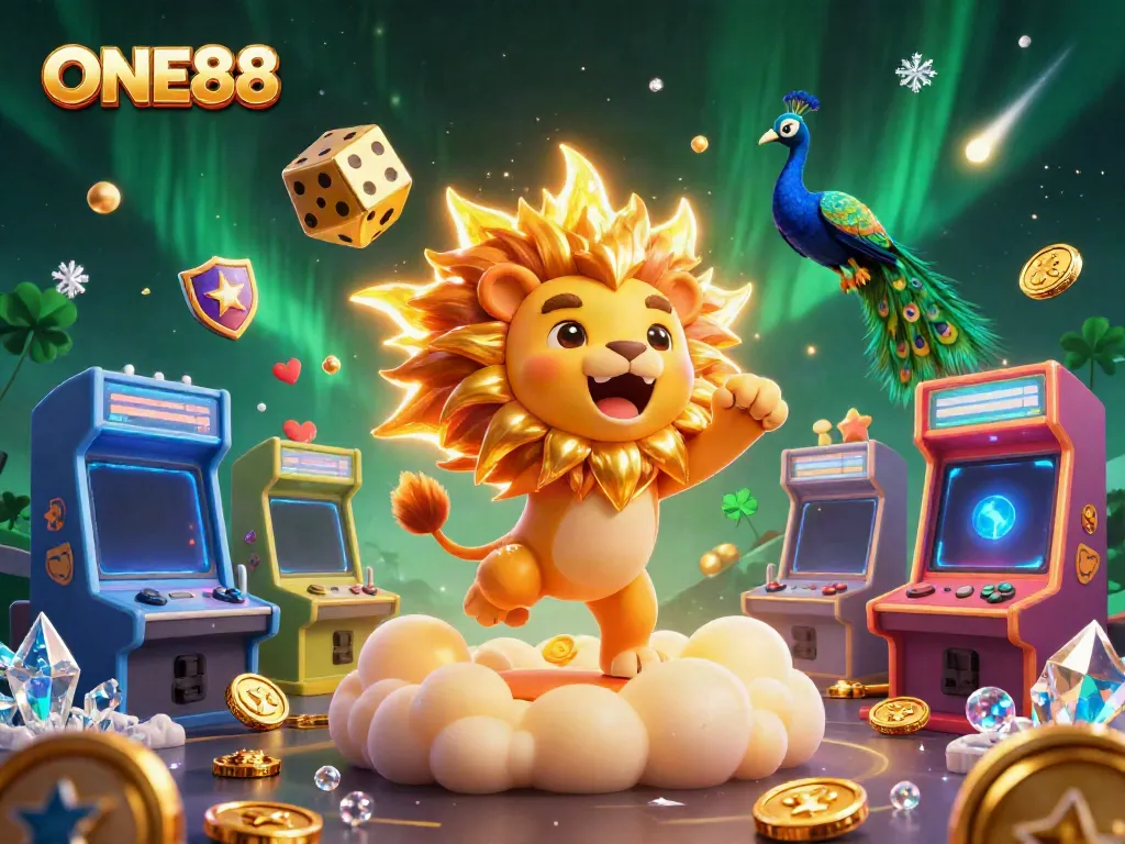 Experience the thrill of ONE88 with vibrant game elements and characters, enhancing your online casino adventure.