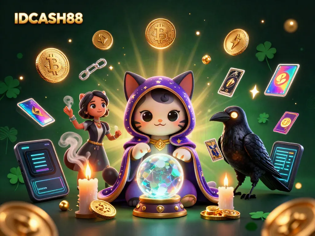 Play slots and win prizes with IDCASH88, a dynamic illustration of casino gameplay.