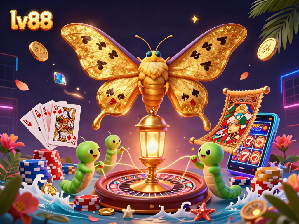 Experience vibrant gaming at lv88 with stunning 3D illustrations featuring casinos and prizes.