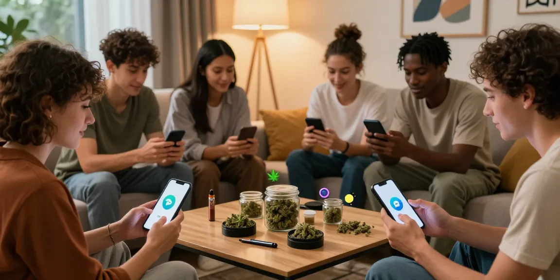 Friends discussing Buying Weed On Telegram, showcasing Best Weed Telegram Channels and tips on How To Find Telegram Plugs in a cozy setting.