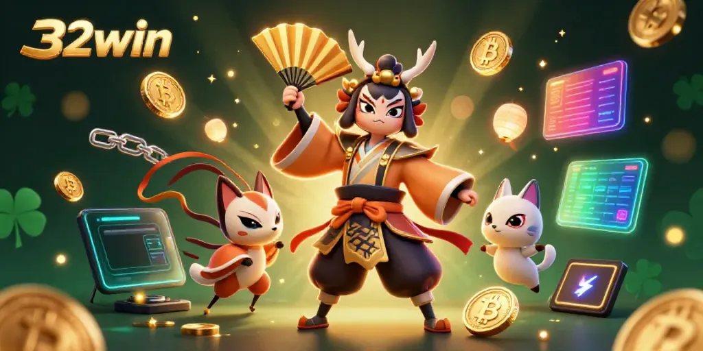 Engage with thrilling online casino action at 32win, featuring dynamic characters and vibrant elements.