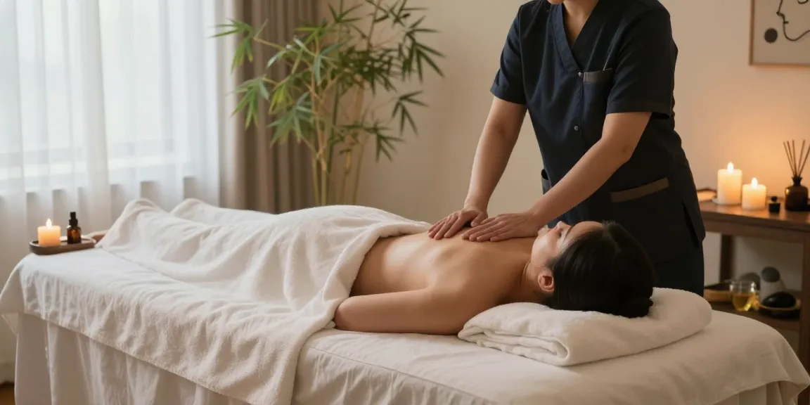 Enjoying a 서울출장마사지 in a serene spa environment with calming ambiance and essential oils for relaxation