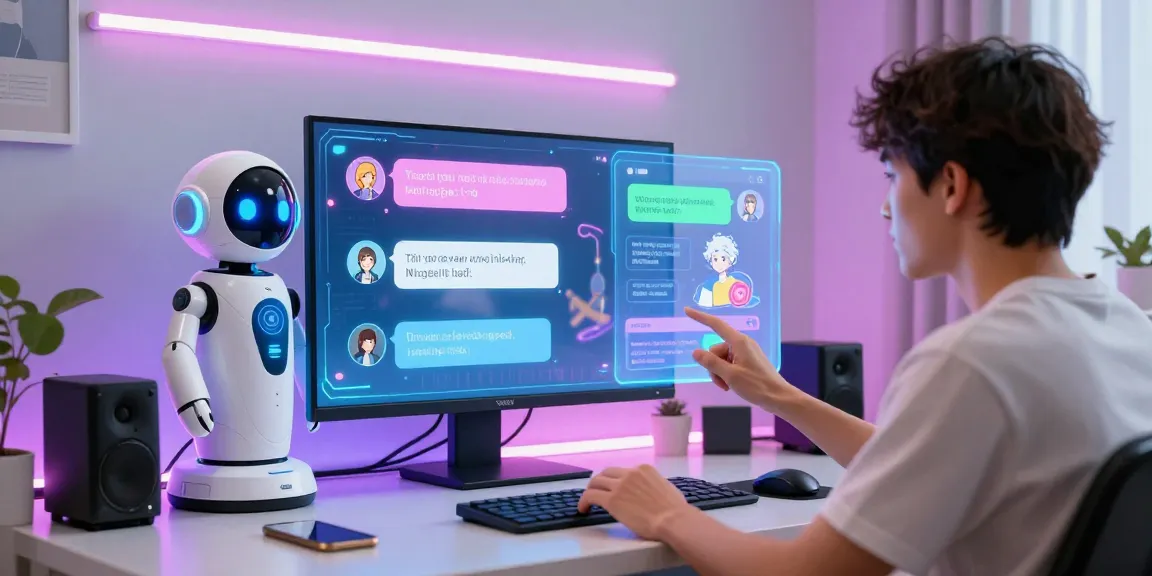 Engaging ai chat nsfw interaction showcasing customizable character options and user-friendly interface in a modern home office.