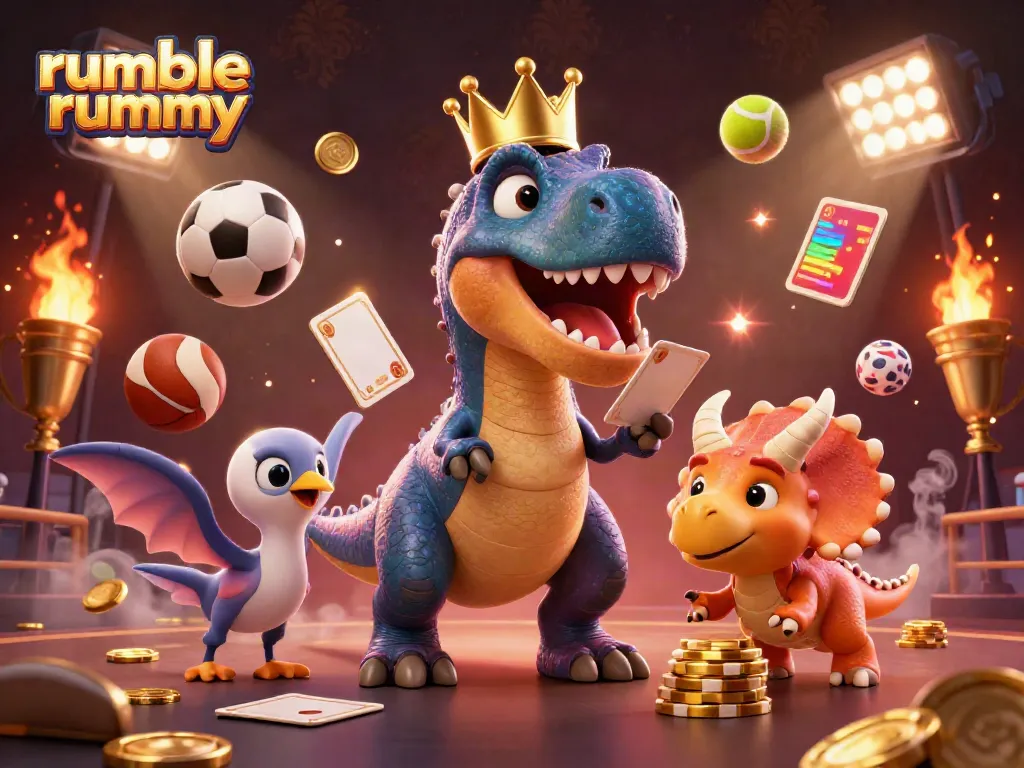 Play exciting Rumble Rummy with dynamic characters and engaging casino elements