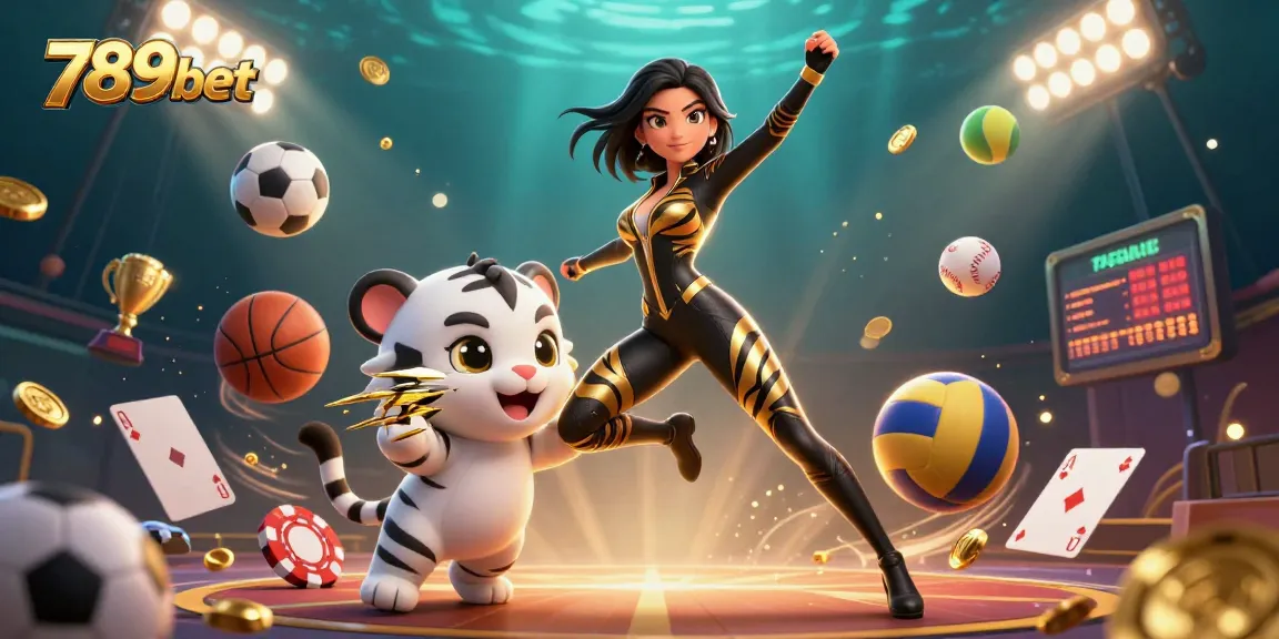 Engage with 789bet's thrilling gaming atmosphere embodied in vibrant 3D digital art, showcasing dynamic action.