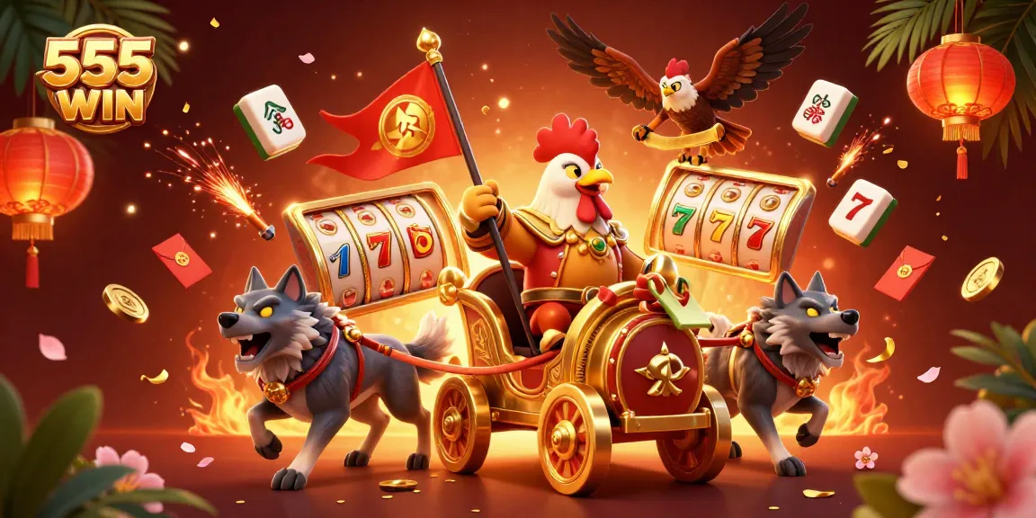 Engage with 555WIN's thrilling gaming action featuring vibrant characters and jackpot excitement.