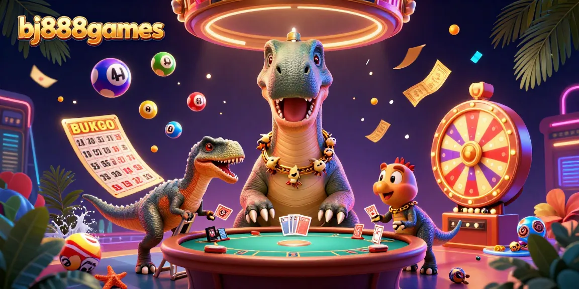 Experience exciting wins with colorful games at bj888games in this vibrant 3D casino scene.