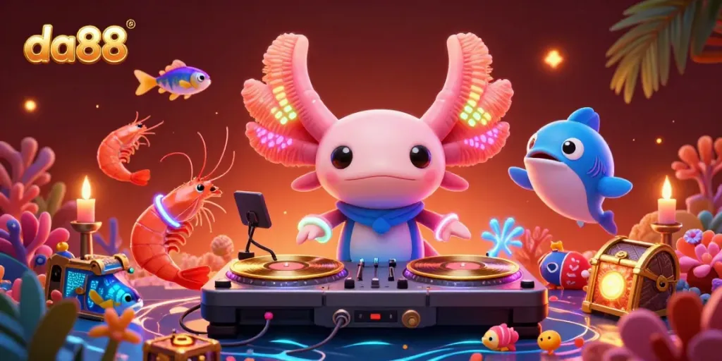 Engage in vibrant underwater fishing excitement at da88 with colorful characters and dynamic visuals.