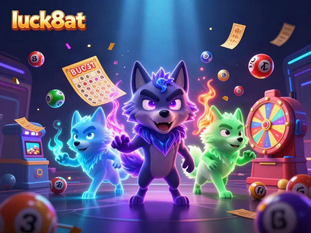 Experience thrilling gaming excitement with luck8at's dynamic 3D casino scene.