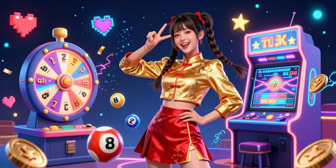 Experience thrilling wins at O8 with vibrant 3D lottery and arcade gaming elements.