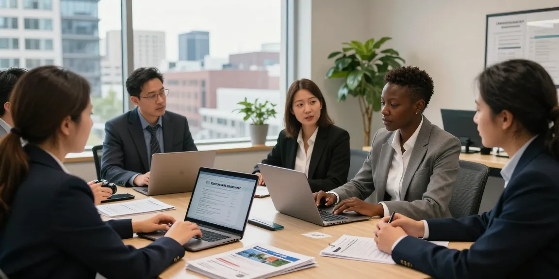 Property management companies Edmonton team discussing strategies in a modern office