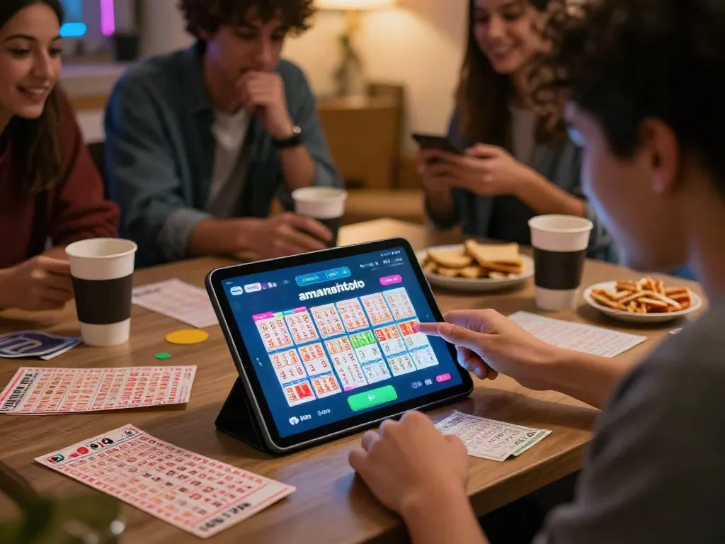 Engaged players exploring amanahtoto platform in a vibrant gaming atmosphere.