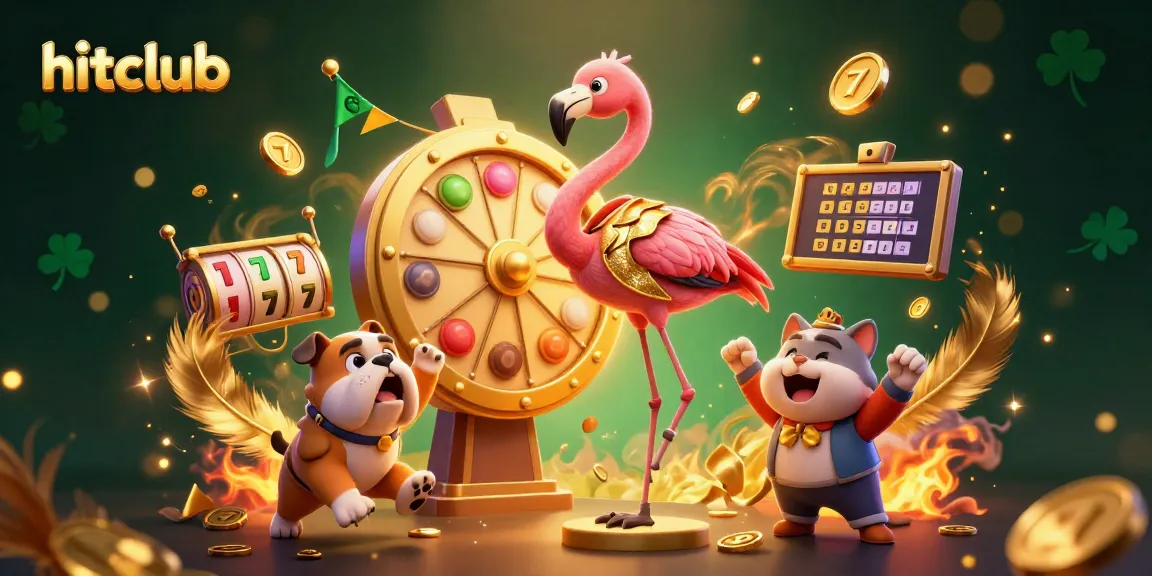 Engage with hitclub’s thrilling casino games amidst vibrant characters and jackpot excitement.