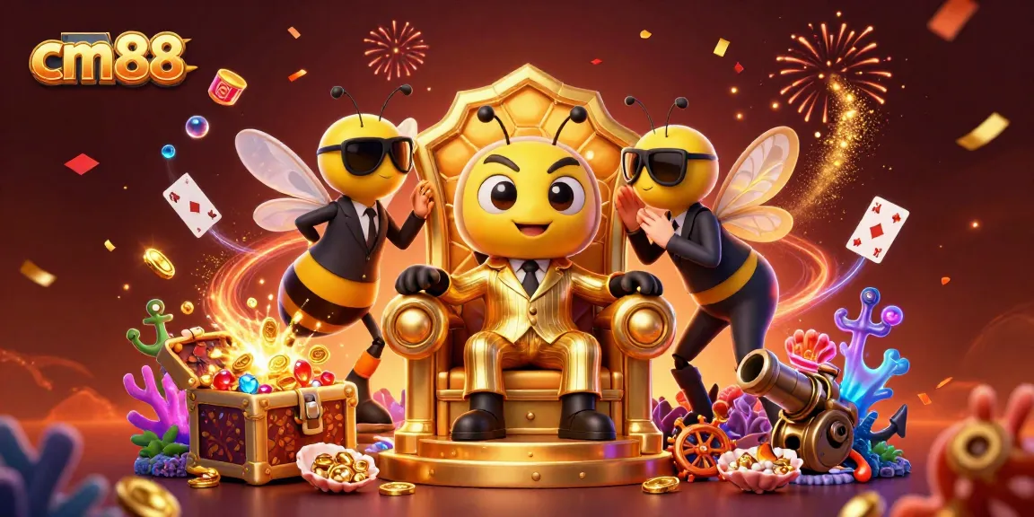 Experience the excitement at cm88 with this lively 3D casino scene featuring a cartoon bumblebee mob boss.