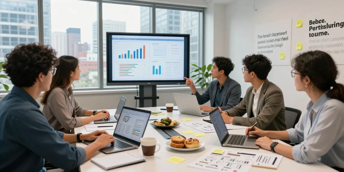 Founders and strategists discussing the best businesses to start in a modern workspace.