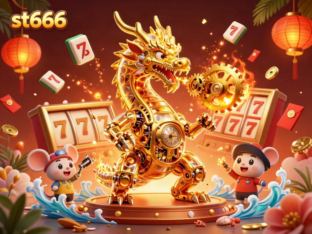 Experience the thrill of st666 with an enchanting scene of a golden dragon creating jackpot excitement.