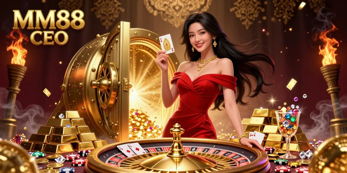 Win big with the MM88 CEO, a stunning 3D casino illustration featuring vibrant gold elements and rich gaming atmosphere.