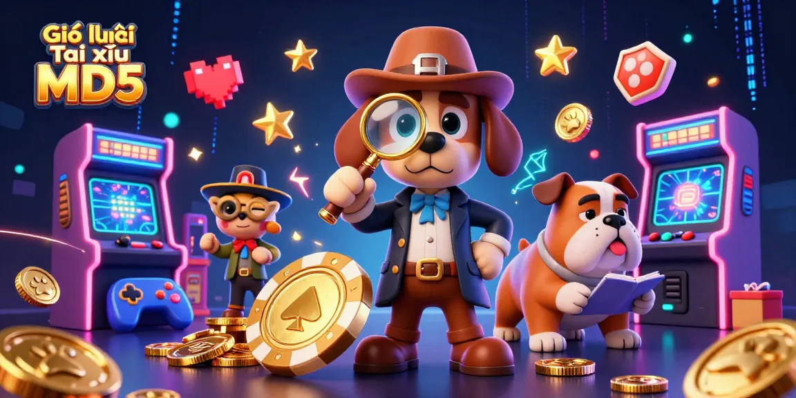 Experience Giới thiệu Tài xỉu MD5 with a charming detective scene featuring gaming action and clues.