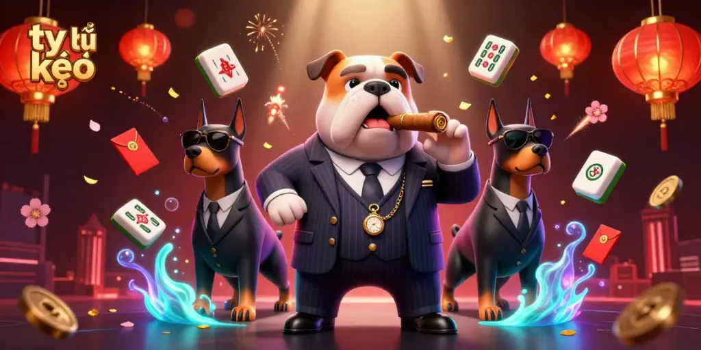 Bet on tỷ lệ kèo with vibrant casino elements and dynamic characters in action.