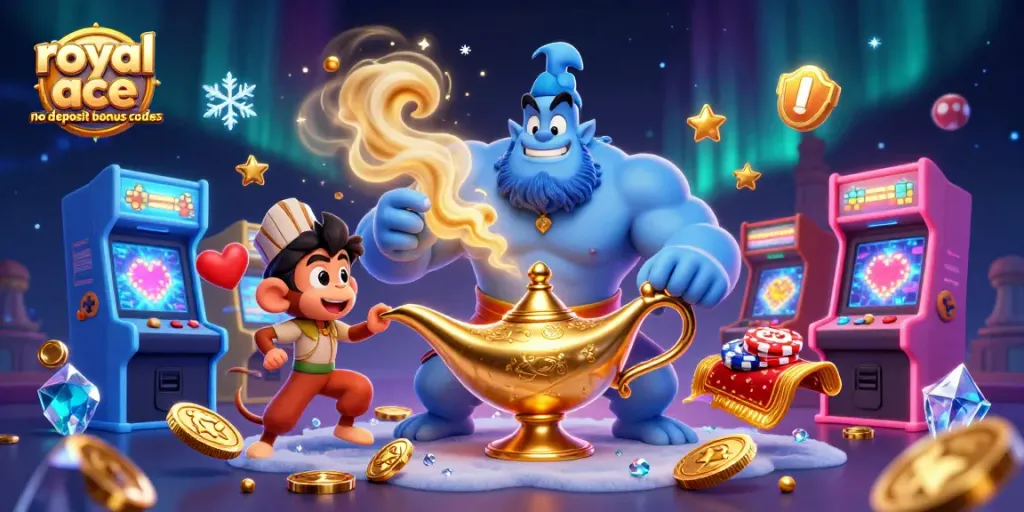 Experience royal ace no deposit bonus codes with vibrant gaming elements in this dynamic illustration.