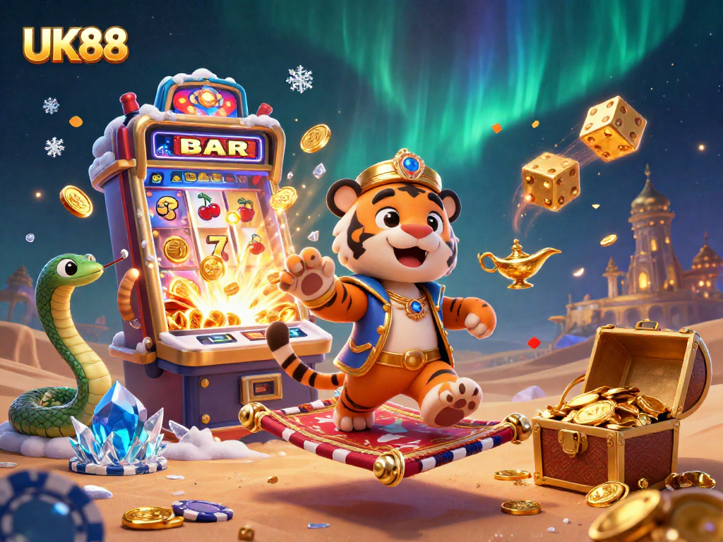 Experience thrilling gaming at UK88 with 3D characters and vibrant casino elements