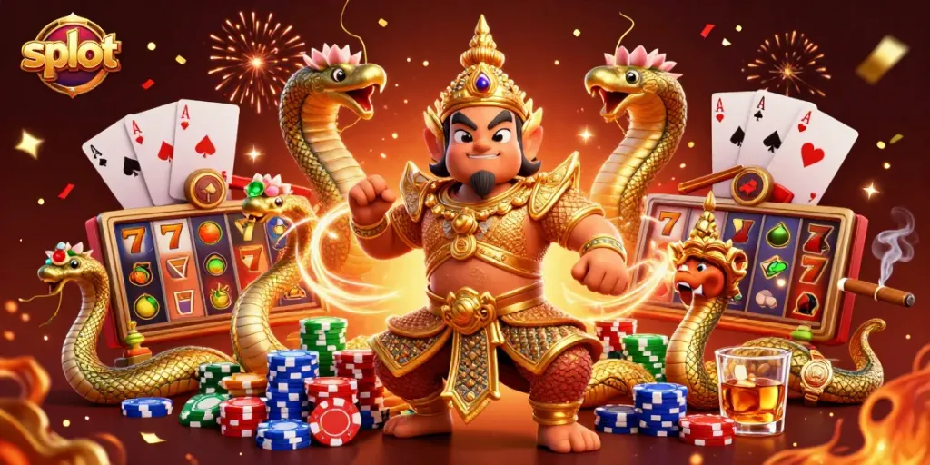 Experience winning at slots with vibrant characters, dynamic elements, and celebration effects.