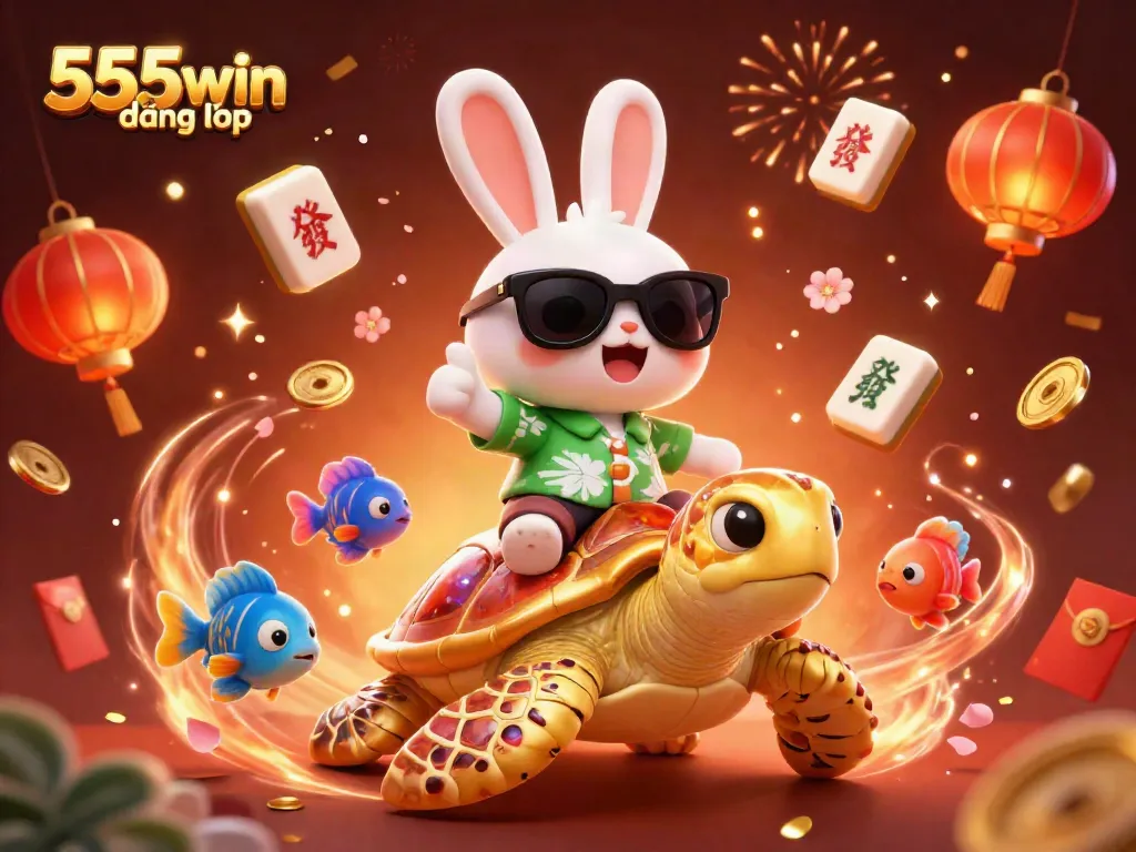 Engage with 555win đăng nhập through vibrant 3D casino action featuring a lucky rabbit and golden turtle.