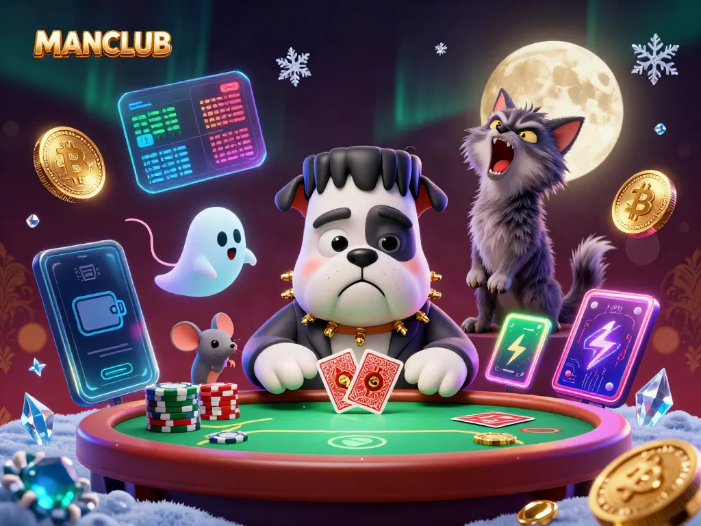 Join the thrilling action at MANCLUB’s haunted poker table surrounded by ghostly elements.