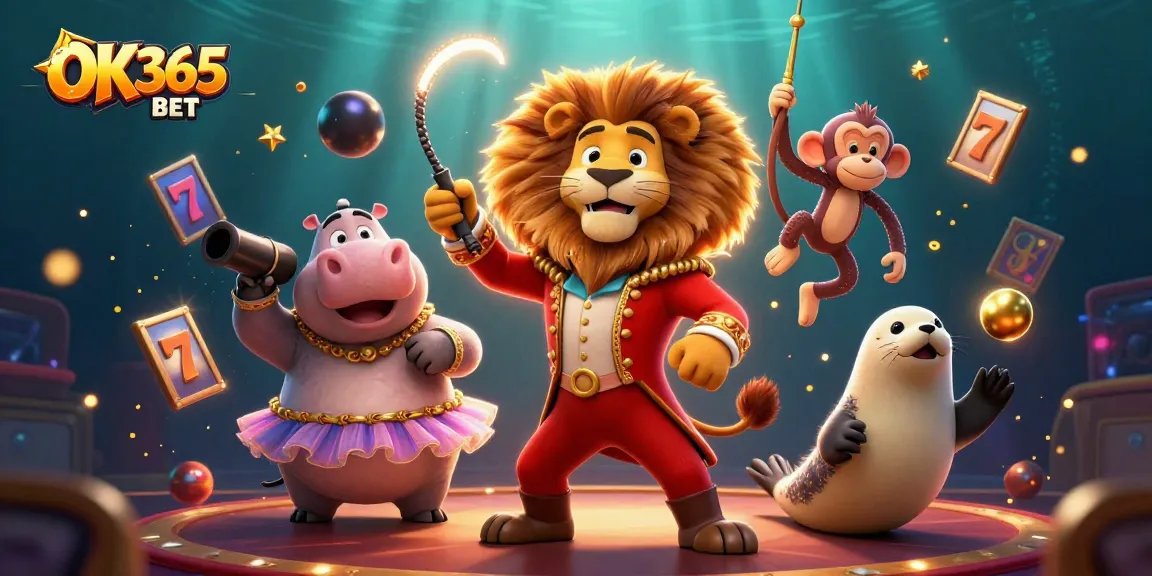 Experience the excitement of OK365 BET with vibrant casino characters and slot games.