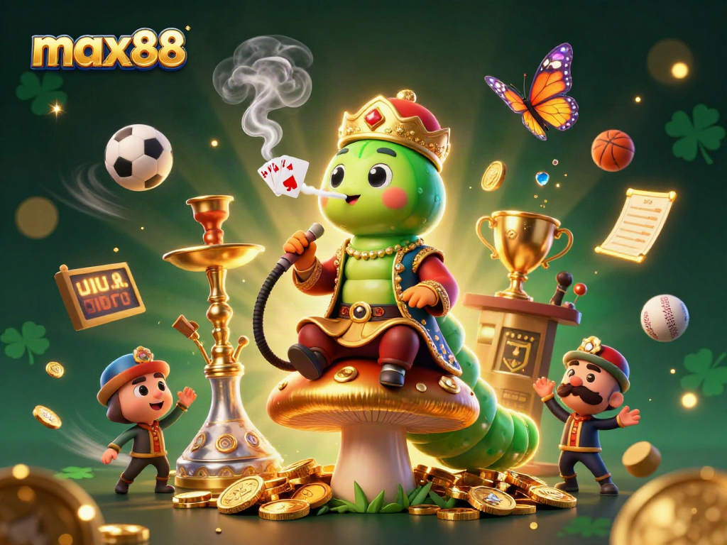 Win big with max88 in this vibrant scene filled with sports and casino elements, showcasing engaging gameplay.