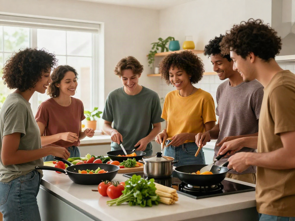 Non-Stick Cookware price in bangladesh showcased in a vibrant kitchen cooking scene.
