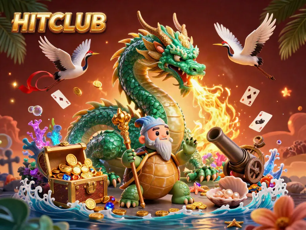 Experience thrilling gameplay in HITCLUB with a dynamic collection of lucky symbols and gold elements.