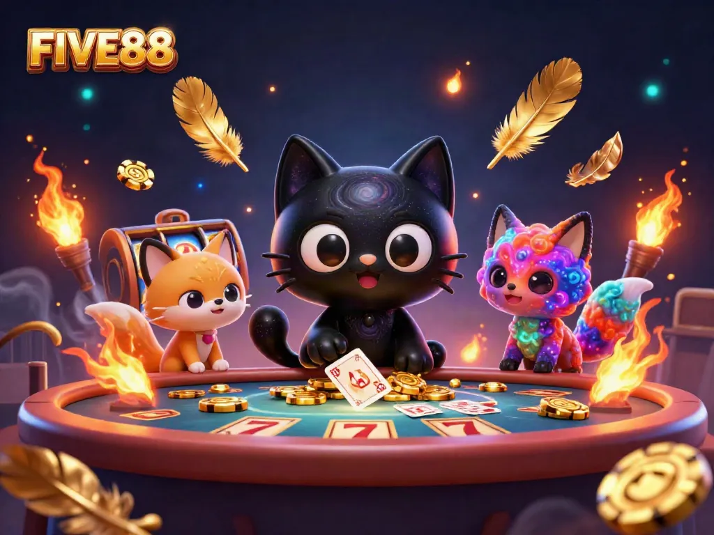 Experience thrilling gameplay at FIVE88 with interactive slots, fun characters, and exciting casino elements.