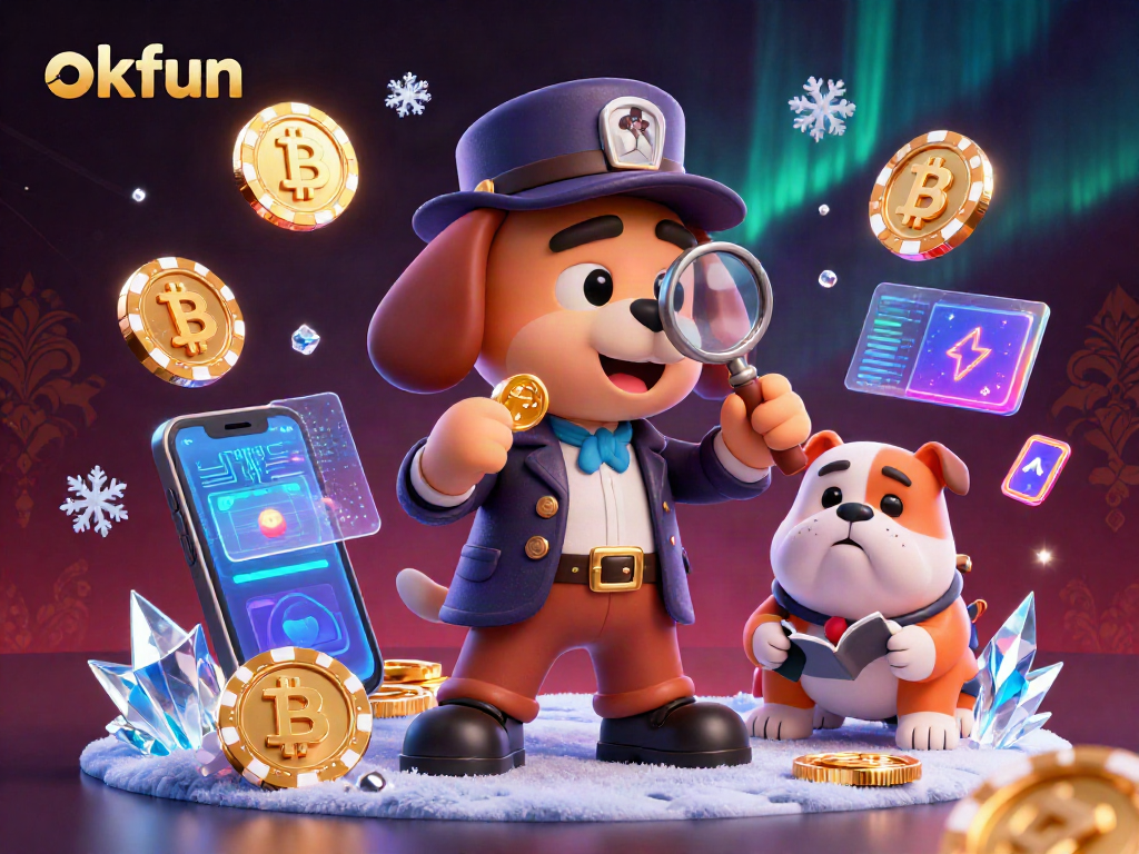 Engage with okfun's thrilling world, as our detective uncovers clues among crypto treasures!