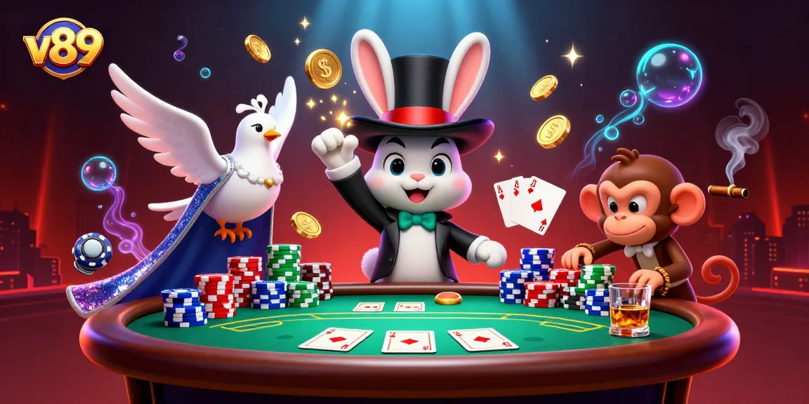 Slot gacor v89 dengan karakter menarik menangkap koin emas dan chip poker