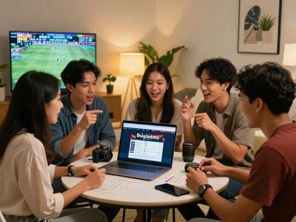 Kumpulan teman asyik bermain di platform bugistoto dengan suasana modern dan nyaman.