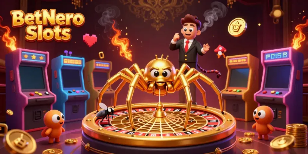 Spielen Sie BetNero Slots mit aufregenden Spielautomaten und einem goldenen Roulette-Rad.