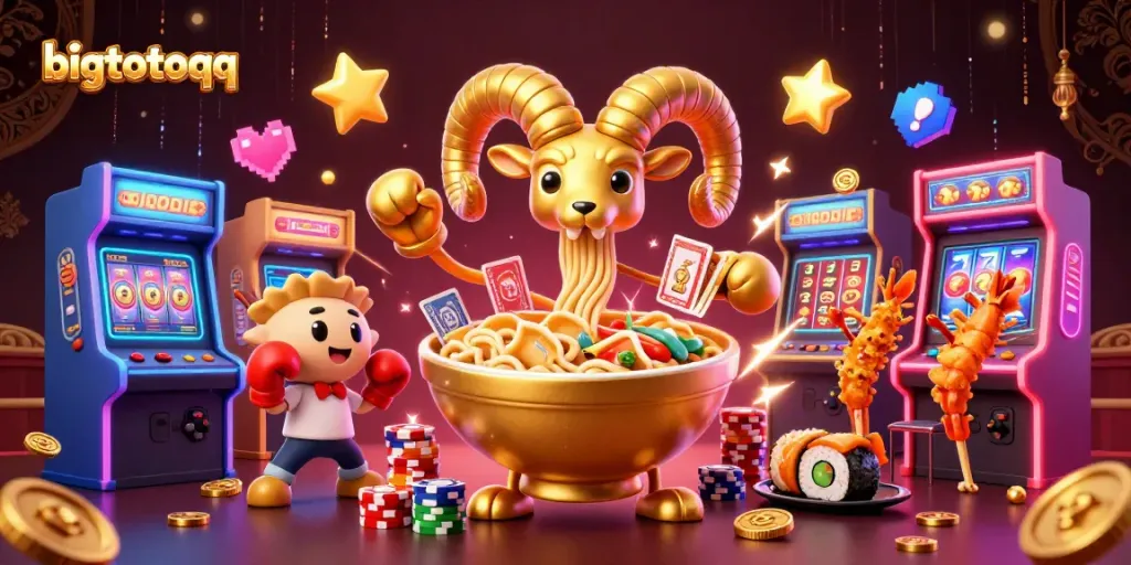 Engage in bigtotoqq casino thrills with vibrant 3D characters and neon gaming elements.