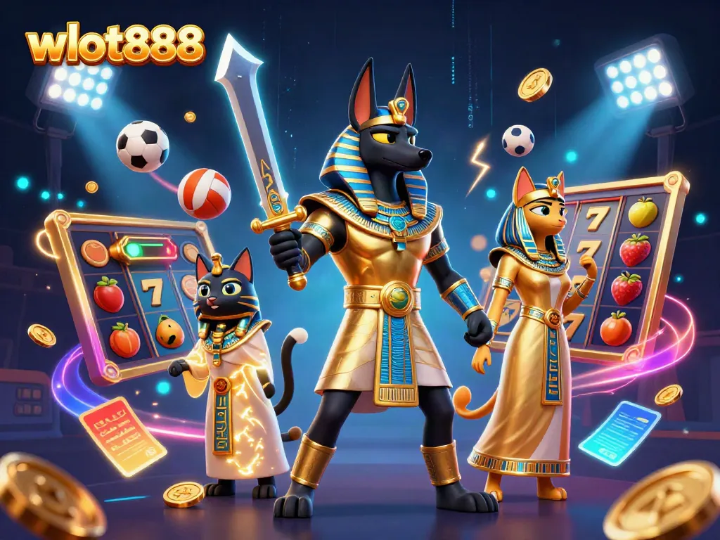 Wslot888 menawarkan pengalaman bermain slot yang menarik dengan karakter Anubis dan Bastet.