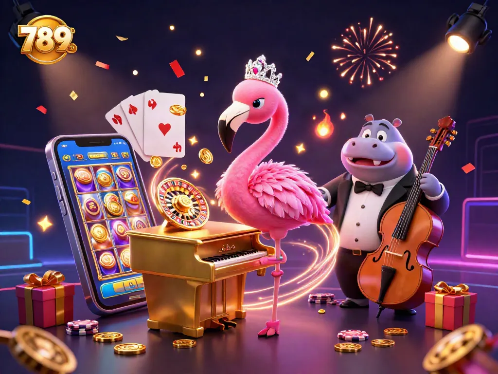 Experience thrilling games at 789CLUB with vibrant casino elements and lively characters.
