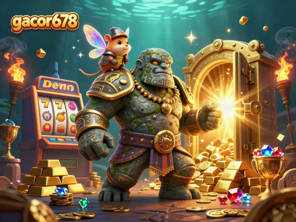 Play exciting slots at gacor678 with captivating magic and treasure in this vibrant scene.
