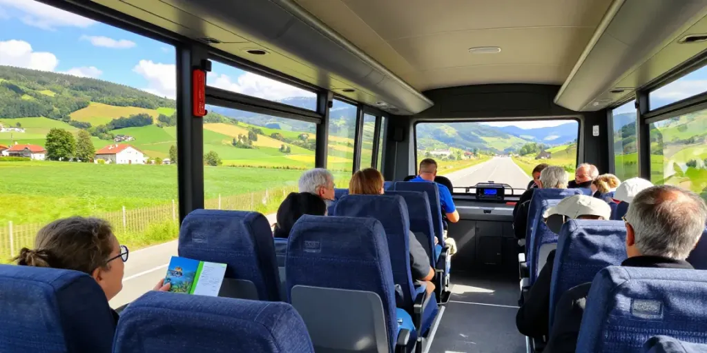 Transport colete Moldova Europa cu autocar modern în peisaj european