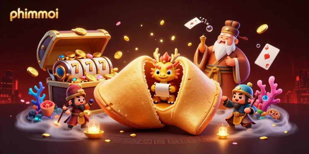 Experience phimmoi with vibrant online casino elements in this lavish 3D illustration.
