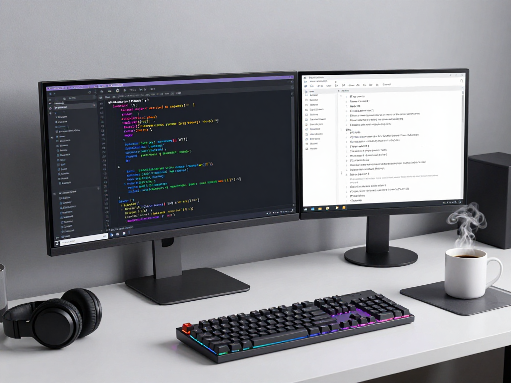 IPTV UK in a developer's workspace showcasing innovative software solutions, cloud technology, and AI advancements.