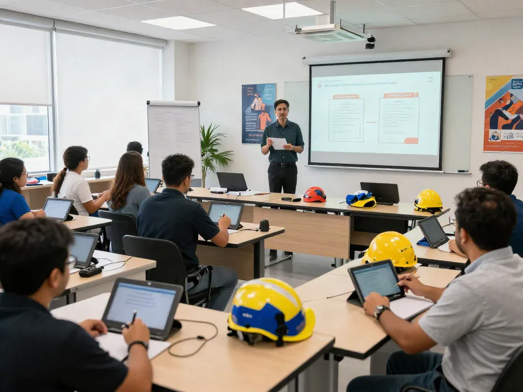 Dynamic classroom training session emphasizing HSE education at our Training Institute Saudi Arabia.
