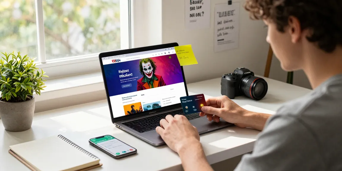 Activating My Joker card online in a stylish home office.