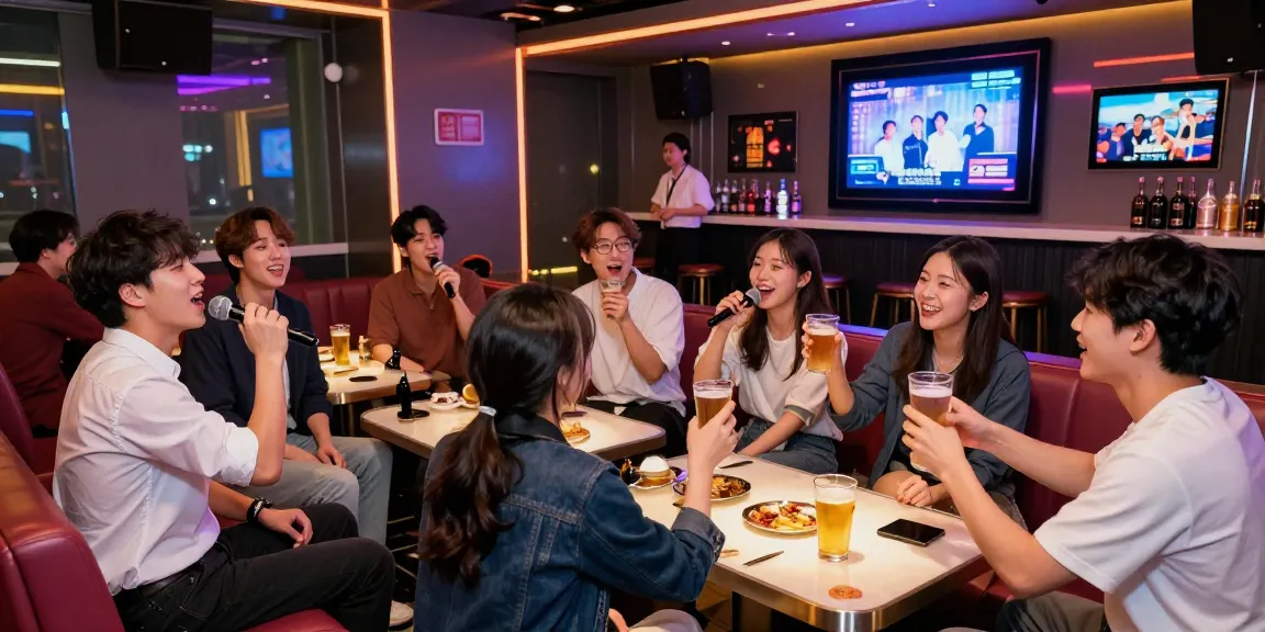 강남 달토 나이트라이프의 즐거운 분위기 속 친구들과 함께 노래하며 즐기는 모습
