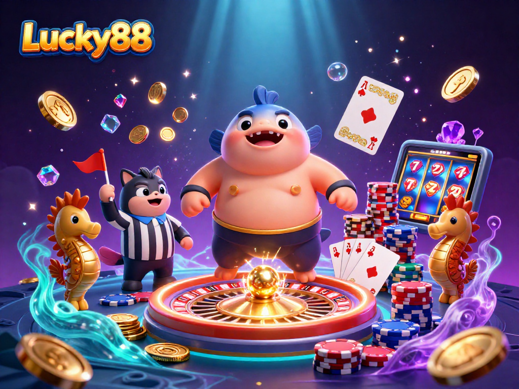 Join the Lucky88 underwater casino adventure with fugu, catfish, and seahorse fans!