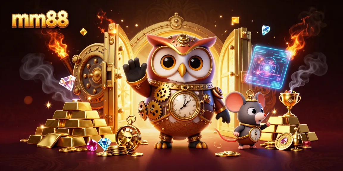 Experience unforgettable wins at mm88 with a dynamic casino adventure image, showcasing vibrant golds and rich graphics.