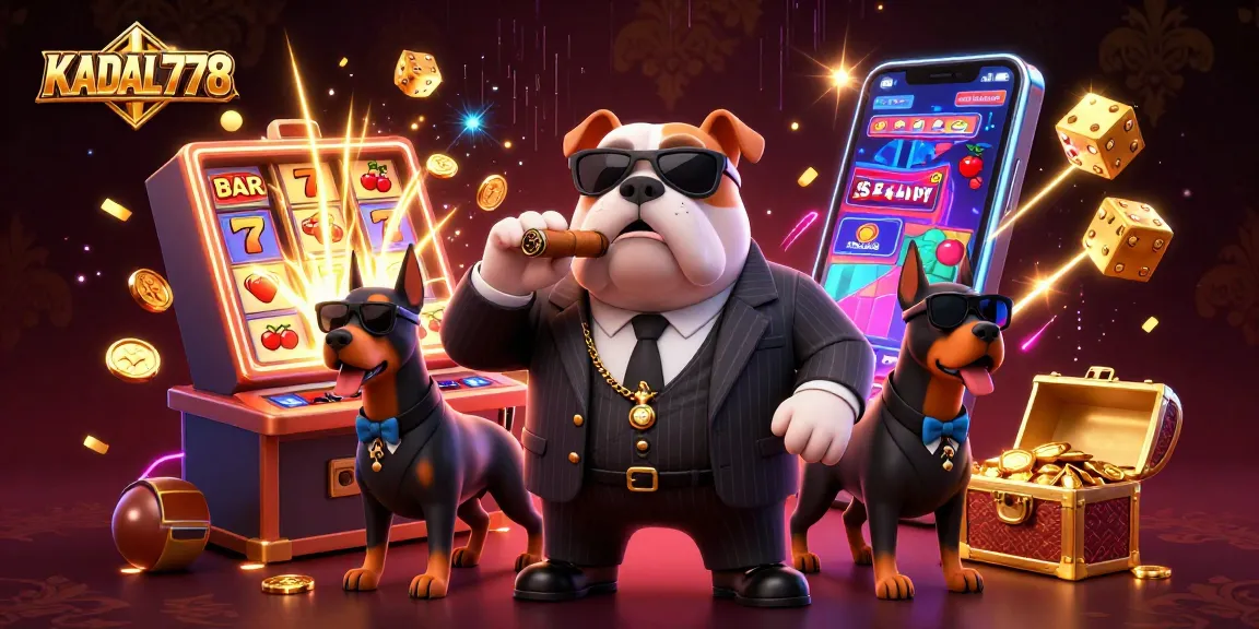 KADAL778 showcases thrilling gambling action with colorful slot machines and charismatic characters.